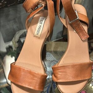 Steve Madden Brown Leather Women's Sandals